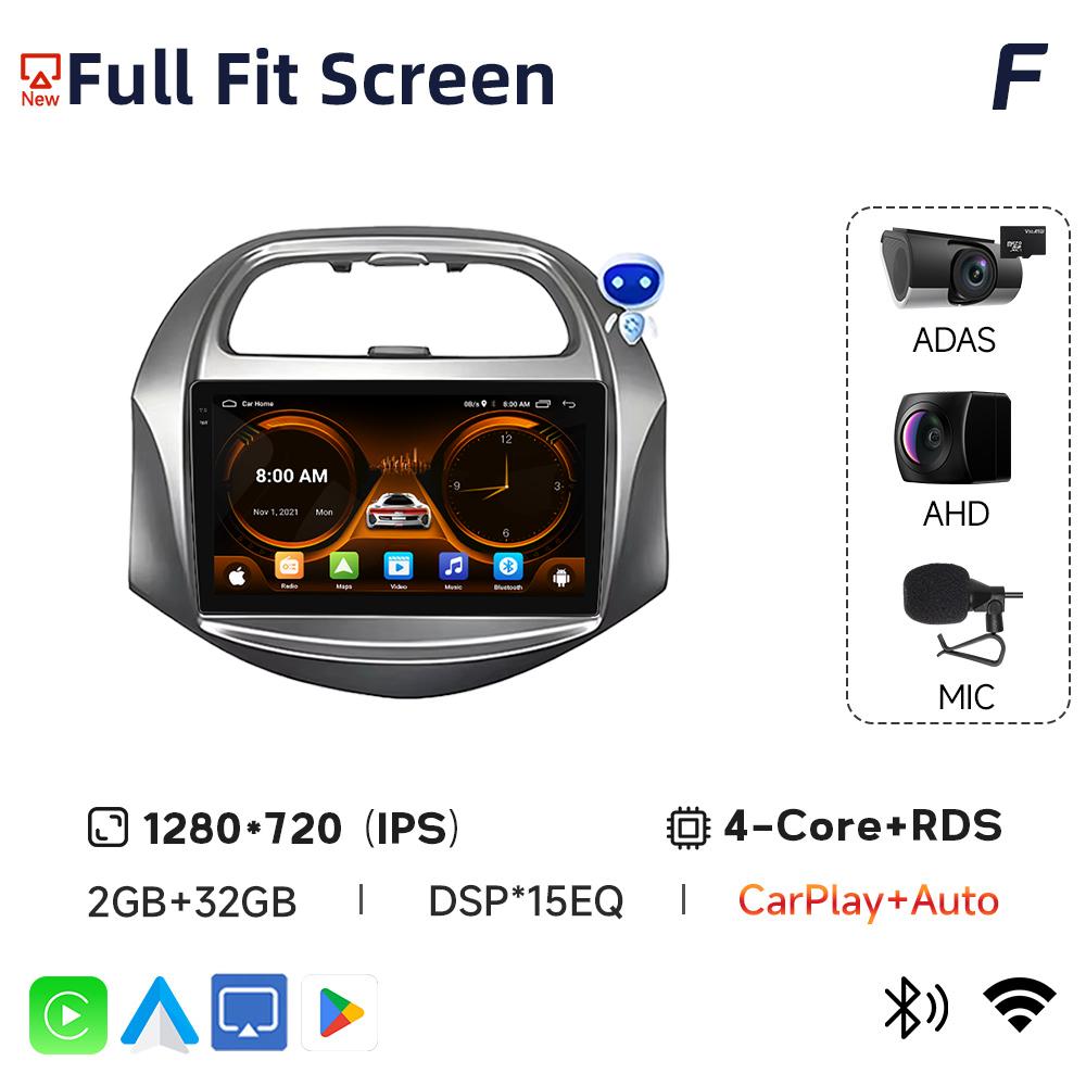 JIUYIN Incell Car Stereo with Screen for Chevrolet SPARK BEAT Android Auto Wireless Carplay 4G Electronics Navigation with Frame