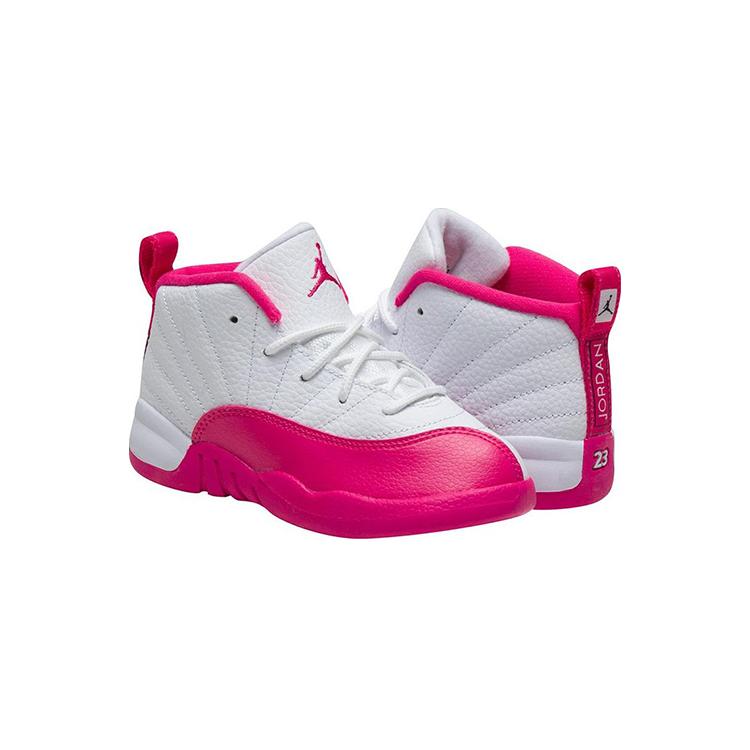 Jordan Air Jordan 12 Retro 'Vivid Pink' Mid top Toddler Shoes White Pink Infant And Toddler 819666-109
