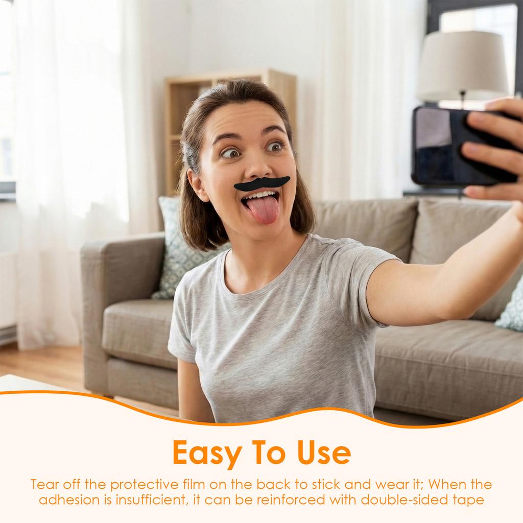 12Pcs Faux Mustache Funny Costume Mustache Pirate Party Halloween Cosplay Fake Mustach Beard Whisker Kid Adult Novelty Supplies