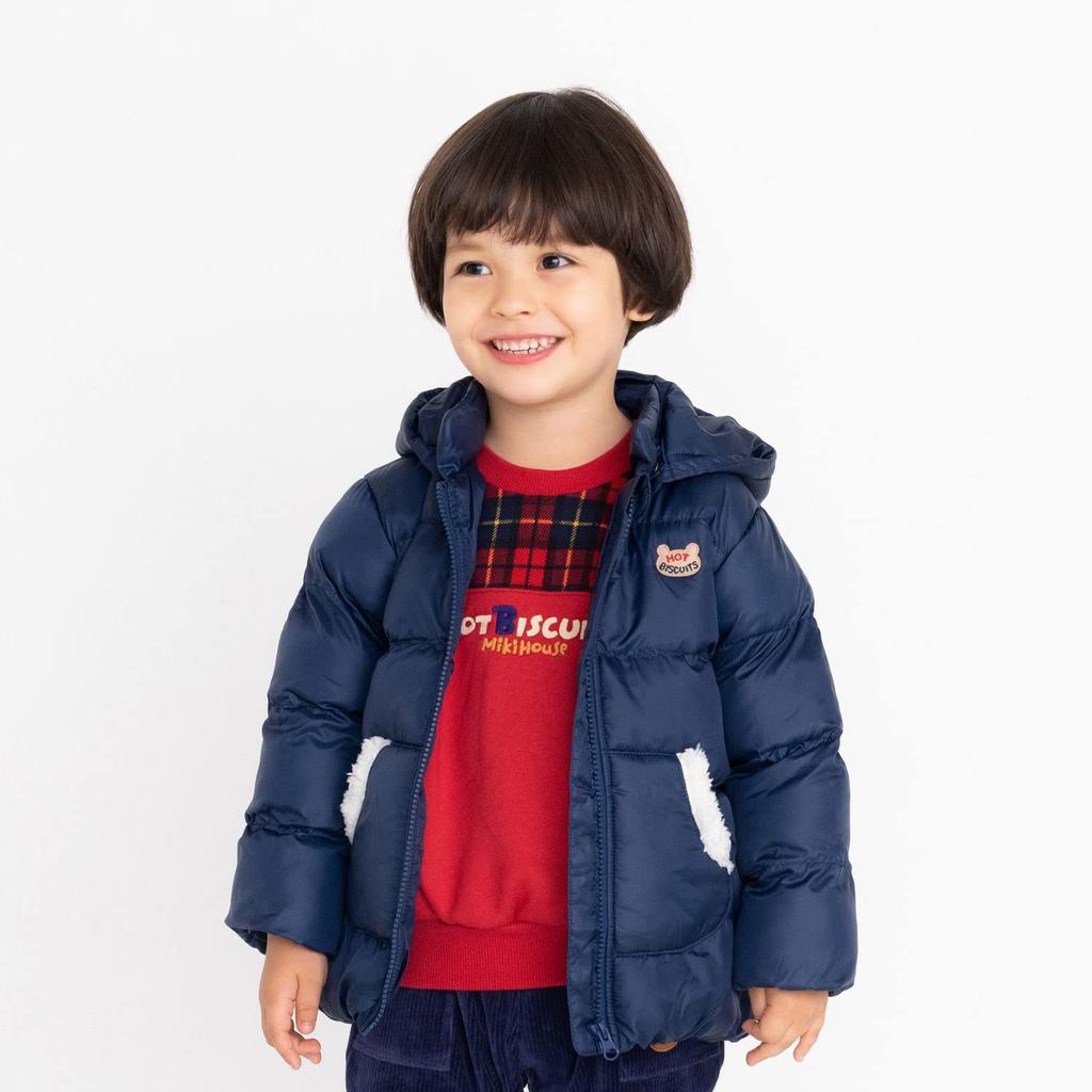 Miki House Hot Biscuits Gooseley Material Baby Boys and Navy Jumper, Kids' Clothes, Girls, 80cm, Blue, 73-3704-381