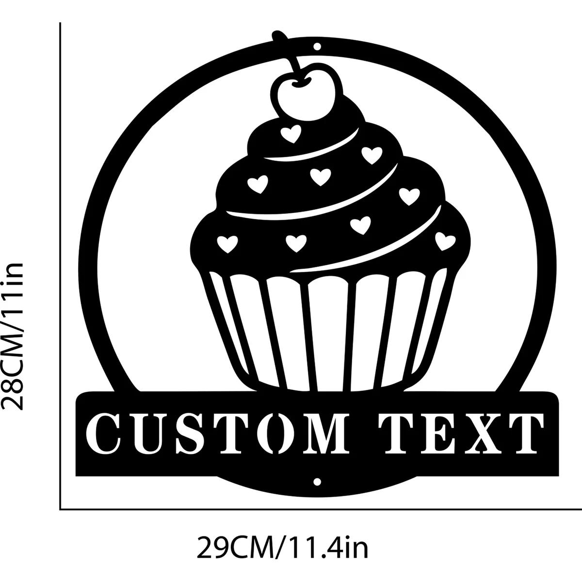 Baker Metal Sign, Cupcake Wall Art, Personalized Bakery Decor, Kitchen Sign for Baker, Baking Shop Gift