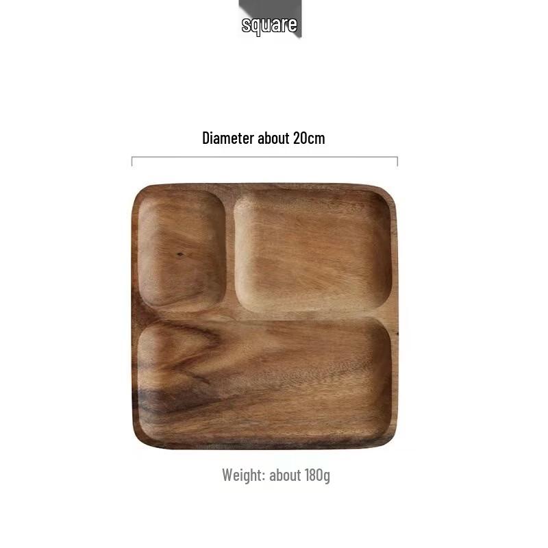 Square Wooden Partitioned Serving Tray