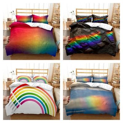Rainbow Digital Printing Polyester Bedding Set for Boys and Girls Bedding Set for Teenagers Bedding Set Exquisite Printing