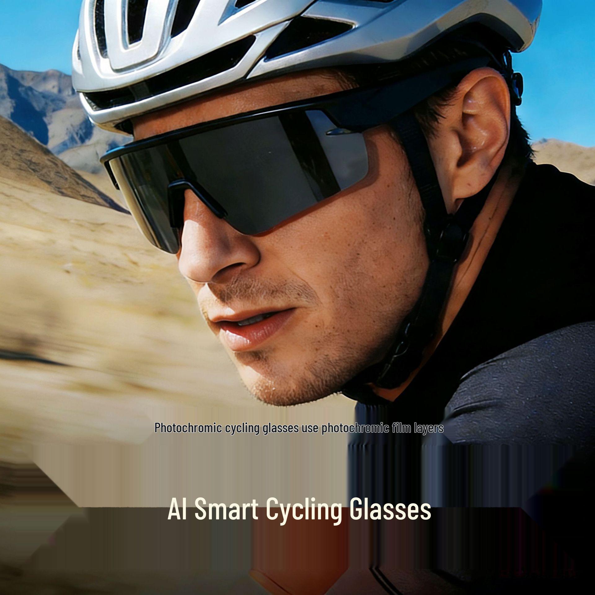 Bluetooth Cycling Sunglasses: AI Outdoor Sports Glasses with UV Protection, Music, and Call Features for Running and Mountaineering.