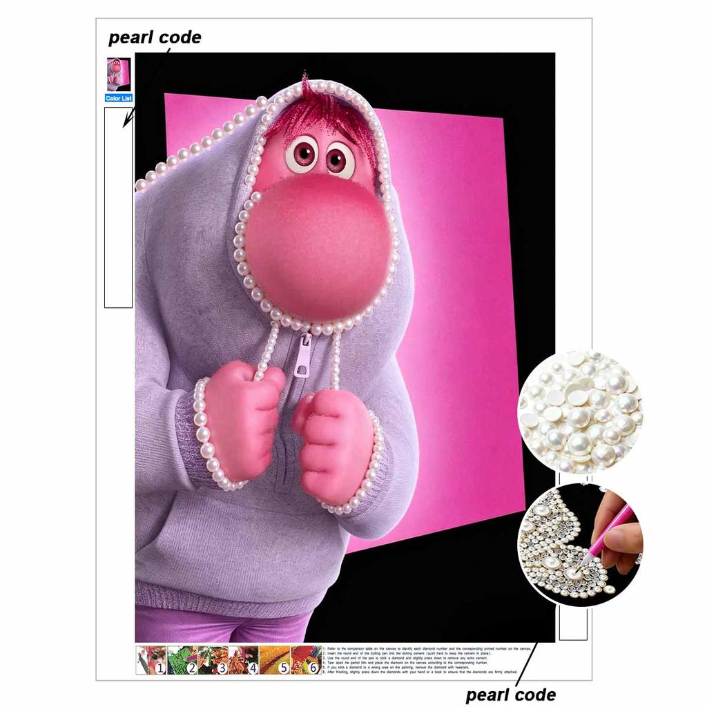 Disney Inside Out Pearl Art Kit Gaga Creative Pearl-Style Art Painting 5D DIY Pearl Embroidery Mosaic Cross-Stitch Kit for Home Decor