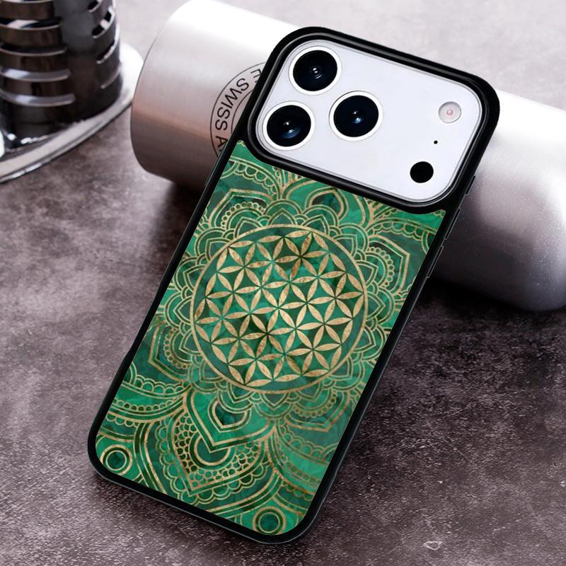 Flower Of Life In Lotus Pastel Golds Phone Case for iPhone 17 16 15 Pro Max Air 14 13 12 11 Plus Shockproof Cover