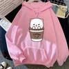 Women's Kawaii Peach and Goma Hoodie Women Harajuku Cute Cat Hoodies Autumn Winter Funny Coffee Graphic Hooded