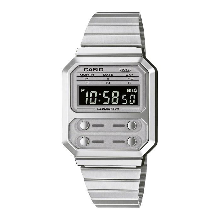 Casio Digital Watch A100WE-7B Men s Silver/Gray