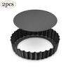 2PCS Tart Pie Pan Cake Baking Tray Non Stick Loose Base Mold Removable Bottom Hot