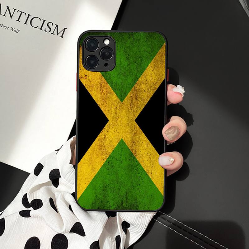 FHNBLJ Retro Jamaica National Flag Phone Case for iPhone 11 12 13 mini pro XS MAX 8 7 6 6S Plus X 5S SE 2020 XR case