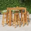 Day and Night - Day and Night High Garden Table and Stools 7 Pcs Solid Acacia Wood