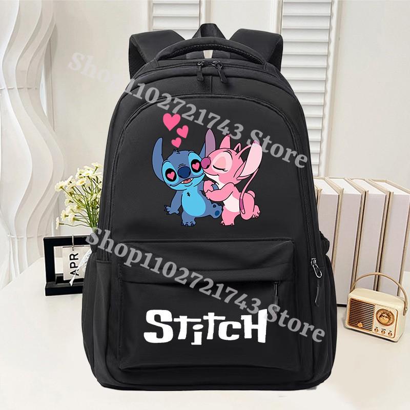 Disney Stitch Large Capacity Backpack Kids Boys Girls School Supplies Storage Bag Anime Fashion Student Bookbag