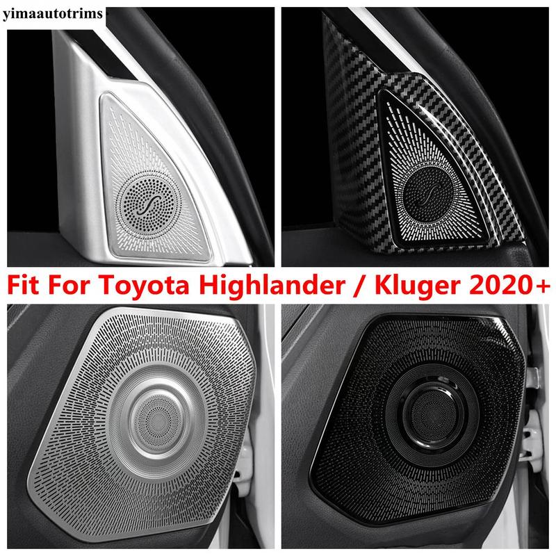 Door Speaker / Pillar A Horn Audio Sound Frame Cover Trim For Toyota Highlander / Kluger - 2025 Stainless Steel Accessories