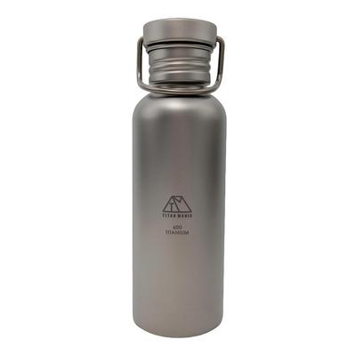 TITAN MANIA Bouteille d'eau en titane, Taille moyenne, 600 ml, Ignifuge, Légère, Camping, Sports de plein air, Mug de sport, Boisson directe, Inoxydable, Large