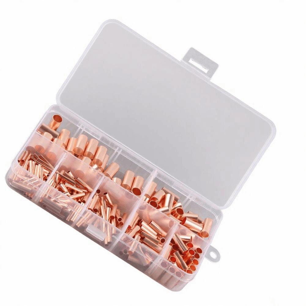 250Pcs GT Tube Connector Copper Tube Connector Copper Tube Connector Kits Wire Connection