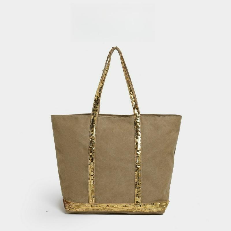 Neue Canvas Pailletten Große Kapazität Tragetasche mit Farbblock Retro Schulter- und Crossbody-Stil