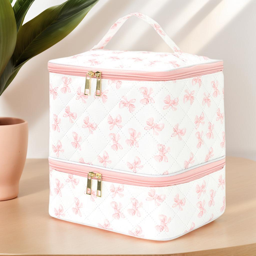 3/Double Layer Toiletry Bag Nail Polish Storage Bag Cosmetic Case Organizer for Women Travel Accessories Organizer