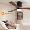 Sofucor 132cm Indoor Ceiling Fan with 3 solid wood blades, silent reversible motor, remote control, including lighting control