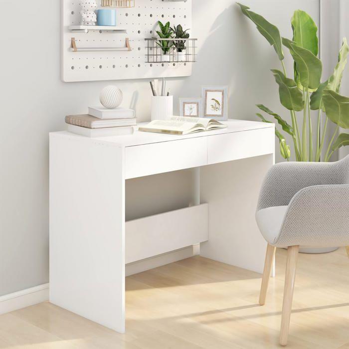 VidaXL Bureau Blanc 101 × 50 × 76.5 cm Aggloméré