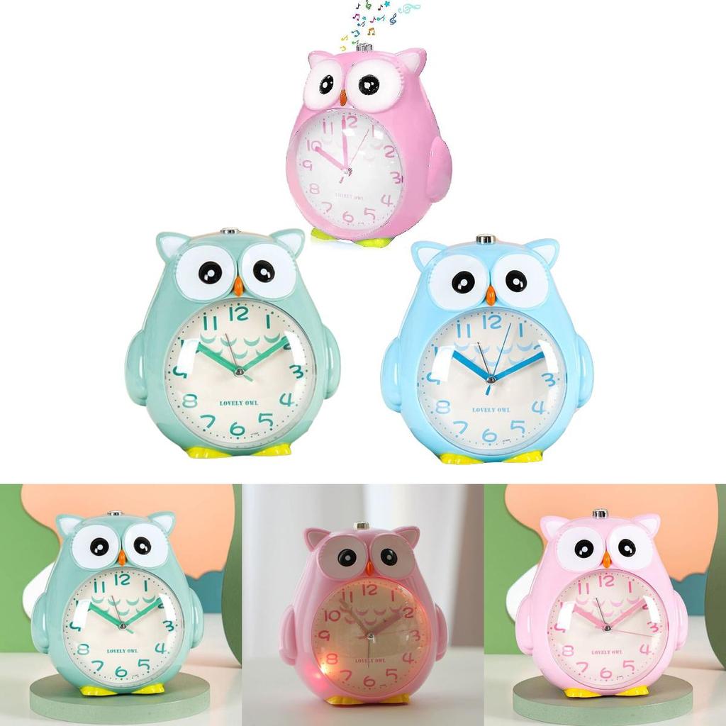 Owl Cartoon Silent Night Light With Talking Childrens Alarm Clock For Bedroom Decor