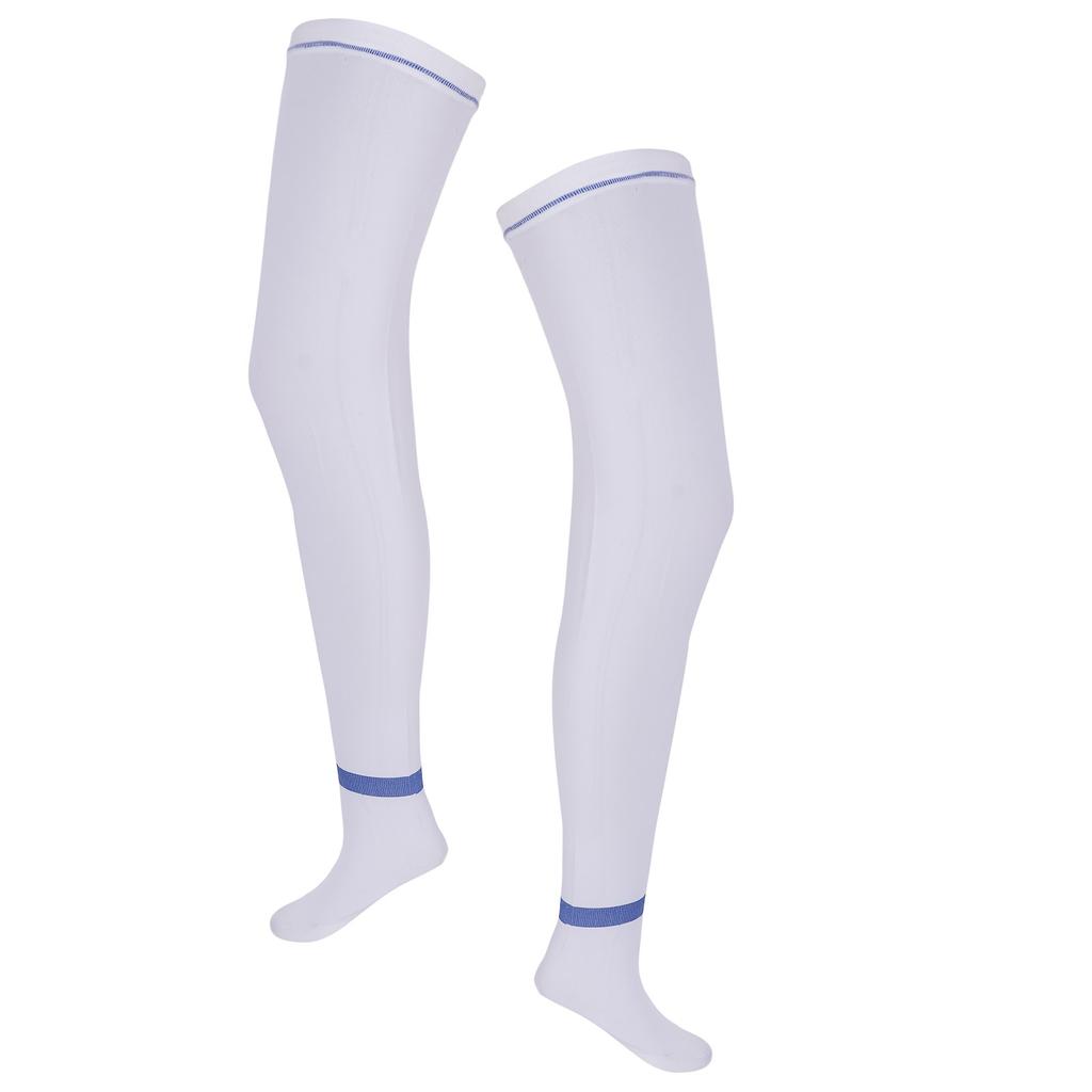 Breathable Hose Compression Stockings Skid Resistant Fatigue Relief Pressure Socks White (XXL)