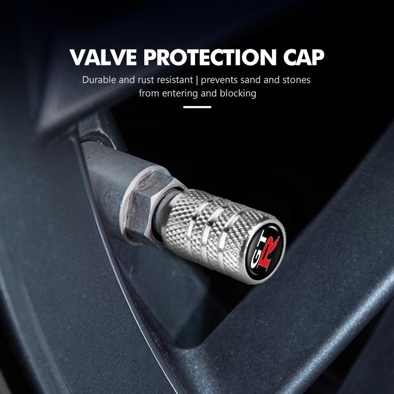 ABP3 4Pcs Aluminum Car Wheel Valve Protection Cap Tyre Dust Cover For Nissan GTR C210 R30 GTS-R R33 R34 GT-R R35 Nismo