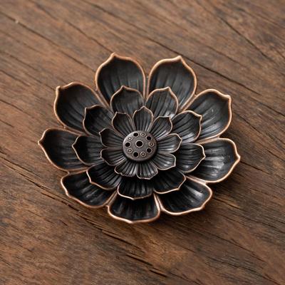 Lotus Design Incense Burner 6 Holes Detachable Ash Catcher Lotus Aromatherapy Stand Vintage 2/3 Layer Incense Stick Holder