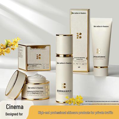 Authentisches Beauty Professional Hautpflege-Set: Reiniger, Toner, Lotion, Serum – Salon Exklusiv High-End Essentials