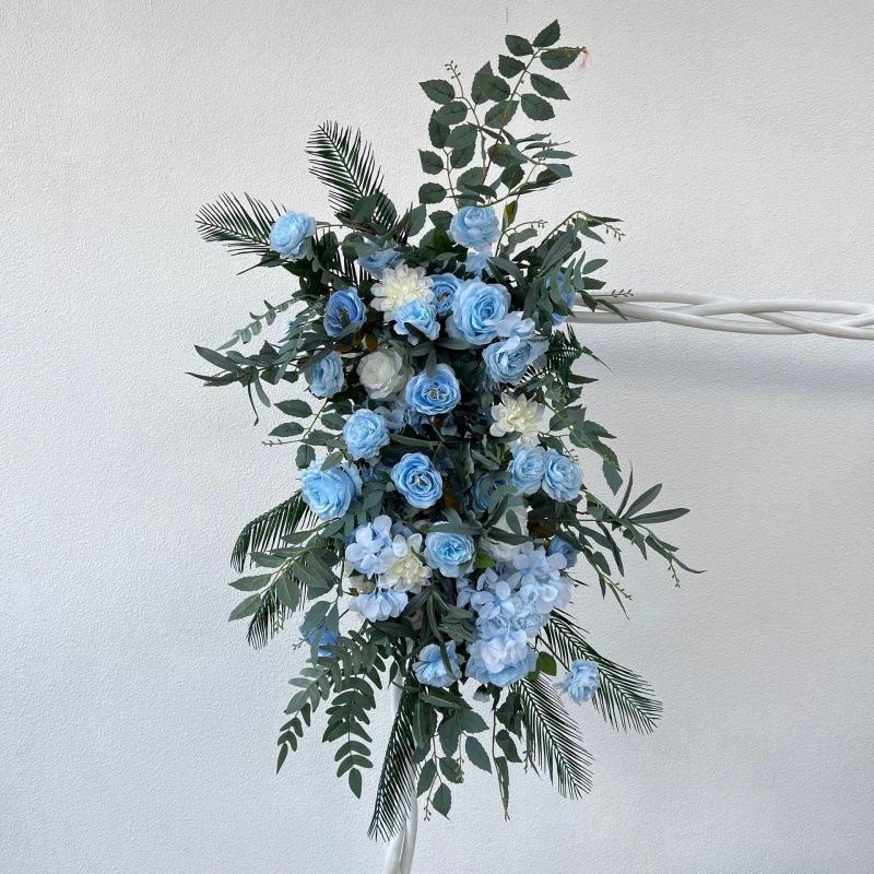 New Floral Ground Row Silk Flower Arrangement for Engagement & Wedding Decor - Large Size, Elegant Design