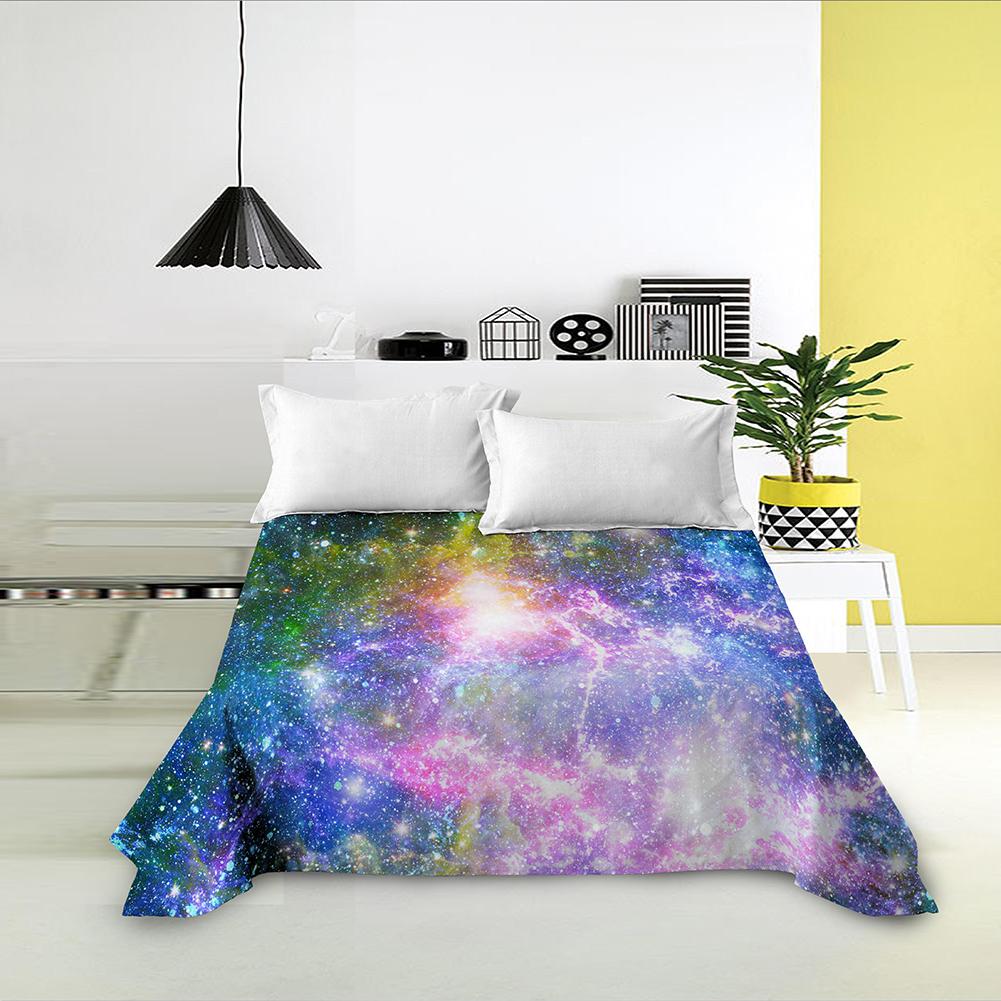 Galaxy Weltraumdruck King Queen Spannbettlaken 3D Sternenhimmel Bettwäsche Laken Universum Weiches Polyester Bettwäsche Leinen für Jungen Teenager Erwachsene