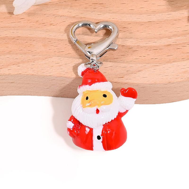 Cartoon Santa Claus Keychain Cute Backpack Pendant Bag Charms Hangings Ornament Accessories Christmas Gift A4