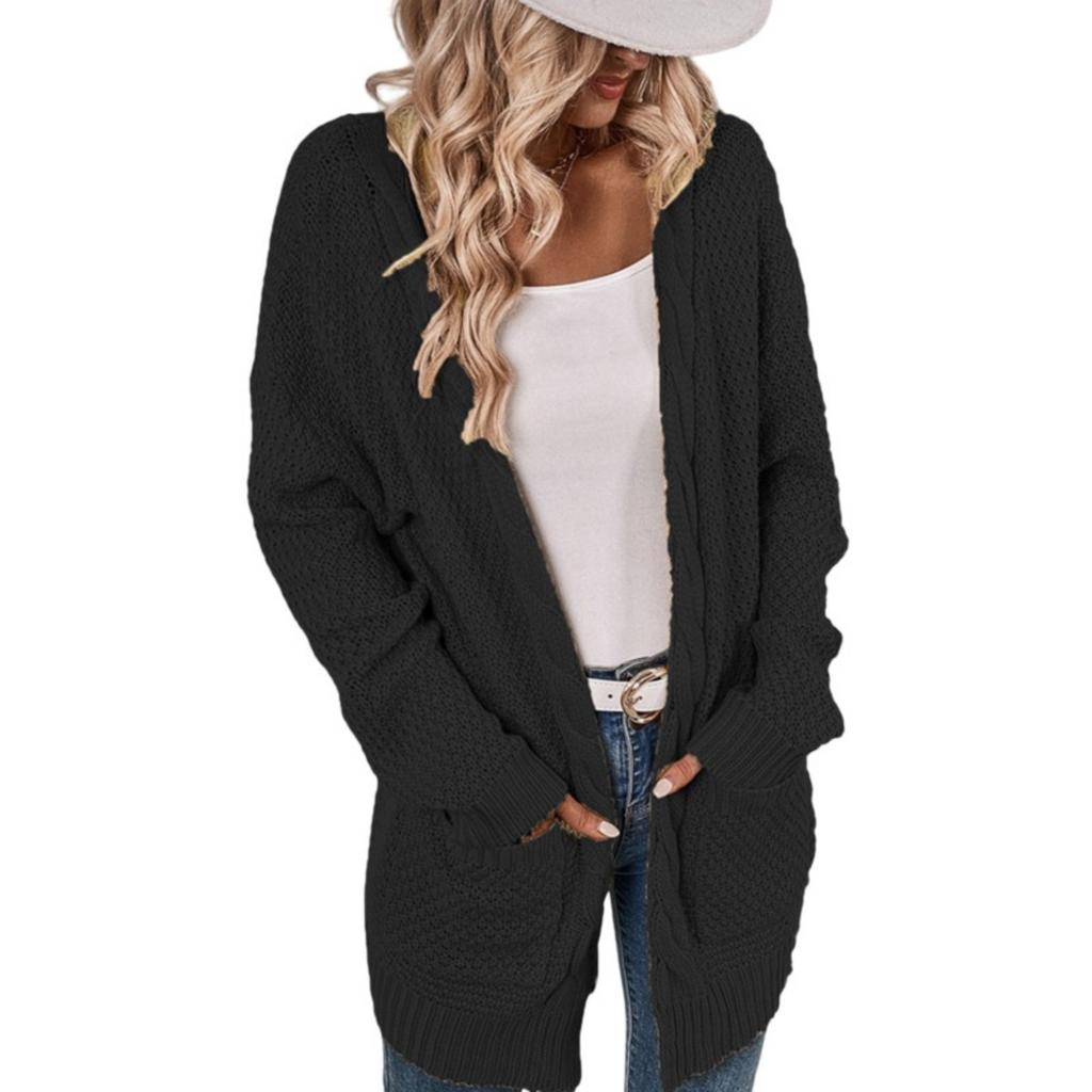 Fashionable Women's Long Knitted Sweater Cross-border  Winter Knitted Jacket
