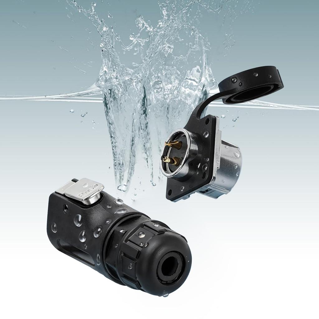 Eonvic LP20 Venkovní vodotěsný konektor 2pinový napájecí port Průmyslový kruhový konektor pro Furrion, Grand Design, Forrest River RV Solar