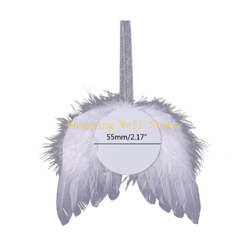 KX4B Customization Simple Pendant WhiteAngel Wings Ornament for Christmas Presents