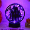 Halloween Night Light Spooky Table Lamp Double Sided Light-up Bat Gothic Castle Decoration for Horror Themed Parties Haunted Houses