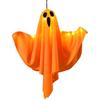 Glowing LED Ghost Pendant: Halloween Hanging Decoration with Colored Lights and Spooky Vibe.