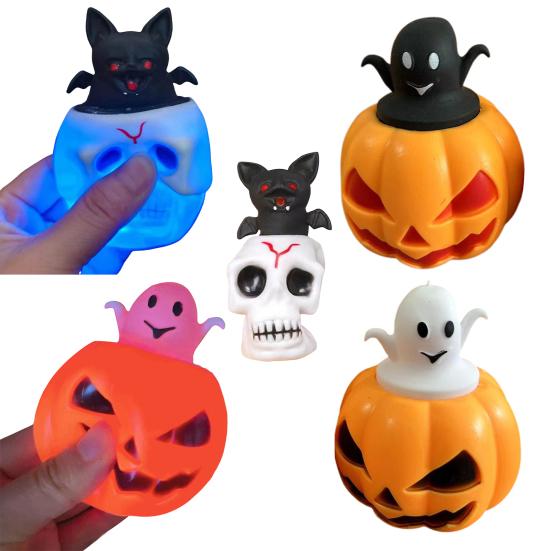 Halloween Skull Stress Ball Skull Bone Squeeze Toy Creepy Handheld Fidget Toys Relaxation Tools for Anxiety Relief