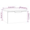 Wall Mounted Nightstand Concrete Gray 34 X 30 X 20 Cm