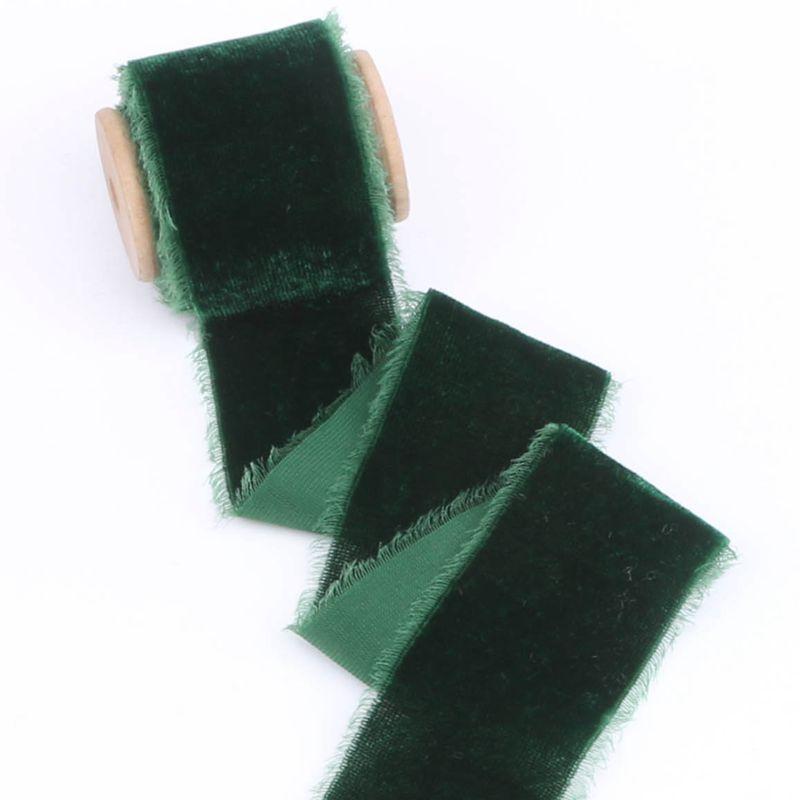38mm Thickening Velvet Ribbon Handmade Frayed Edged Ribbons Christmas Party Bouquet Gift Packing Decorations DIY Craft