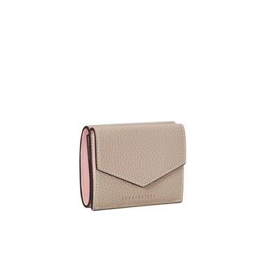 Kleines Portemonnaie x Baby Finest Echtes Neuanmeldungs-Feier [BONAVENTURA] [Bonaventura] [Greige Pink] Portemonnaie, Leder Europas, Minimalistisch, Dünn,