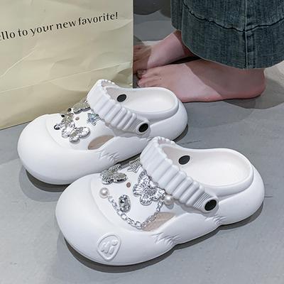 Ciabatte con Piattaforma a Farfalla con Strass Donna 2025 Estate Suola Spessa Zoccoli in Eva Scarpe da Giardino Donna Sandali da Spiaggia Antiscivolo