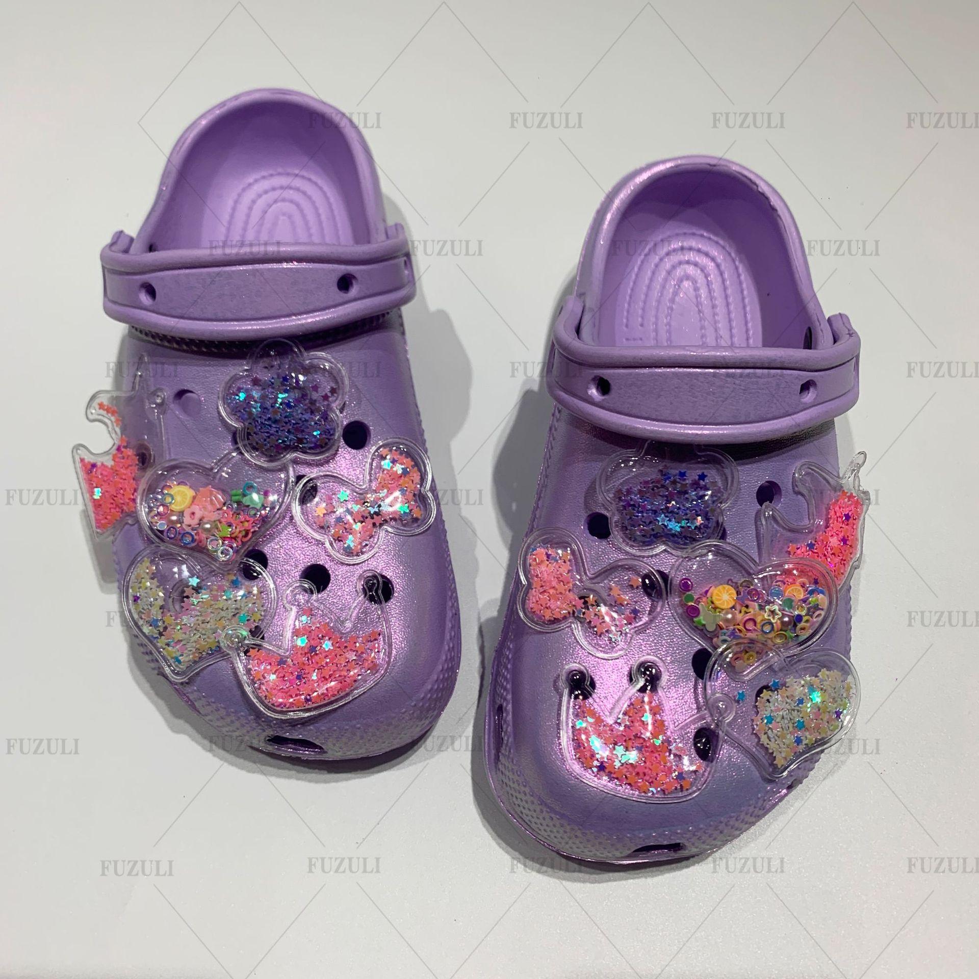 

Summer new hole shoes girls baby platform outdoor children baotou two wear sandals beach shoes manufacturer 24-29 фіолетовий