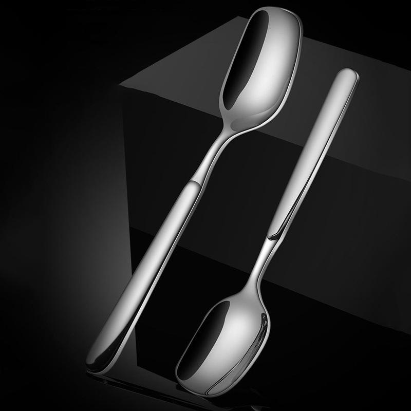 316 Stainless Steel Soup Ladles Dining Spoon Household Tablespoons Multifunctional Square-headed Scoop for Ice Cream Dessert