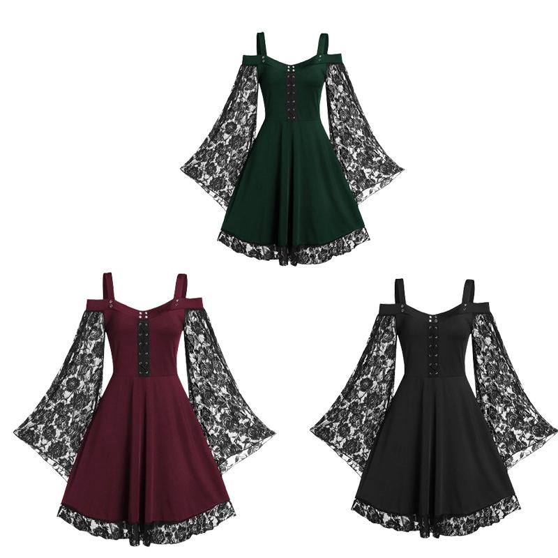 One Word Collar Women's Victorian Style Dress With Long Sleeves Perfect For Christmas And Easter