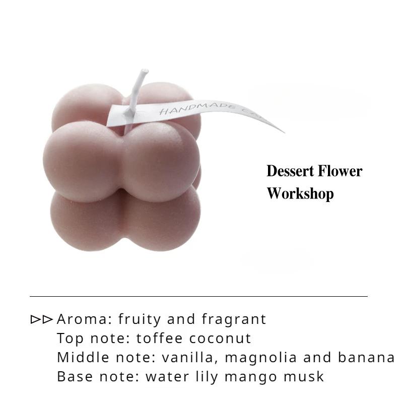 

Маленькие ароматизированные мини-кубики, восковые свечи в форме пузырьков, для украшения дома, спальни, свадьбы, фестиваля, вечеринки, эстетичный сувенир серый