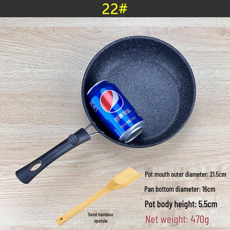 Maifan Stone Non-Stick Mini Wok for Stir-Fry, Steak, Vegetables, Pancakes, and Dumplings; Induction Compatible.