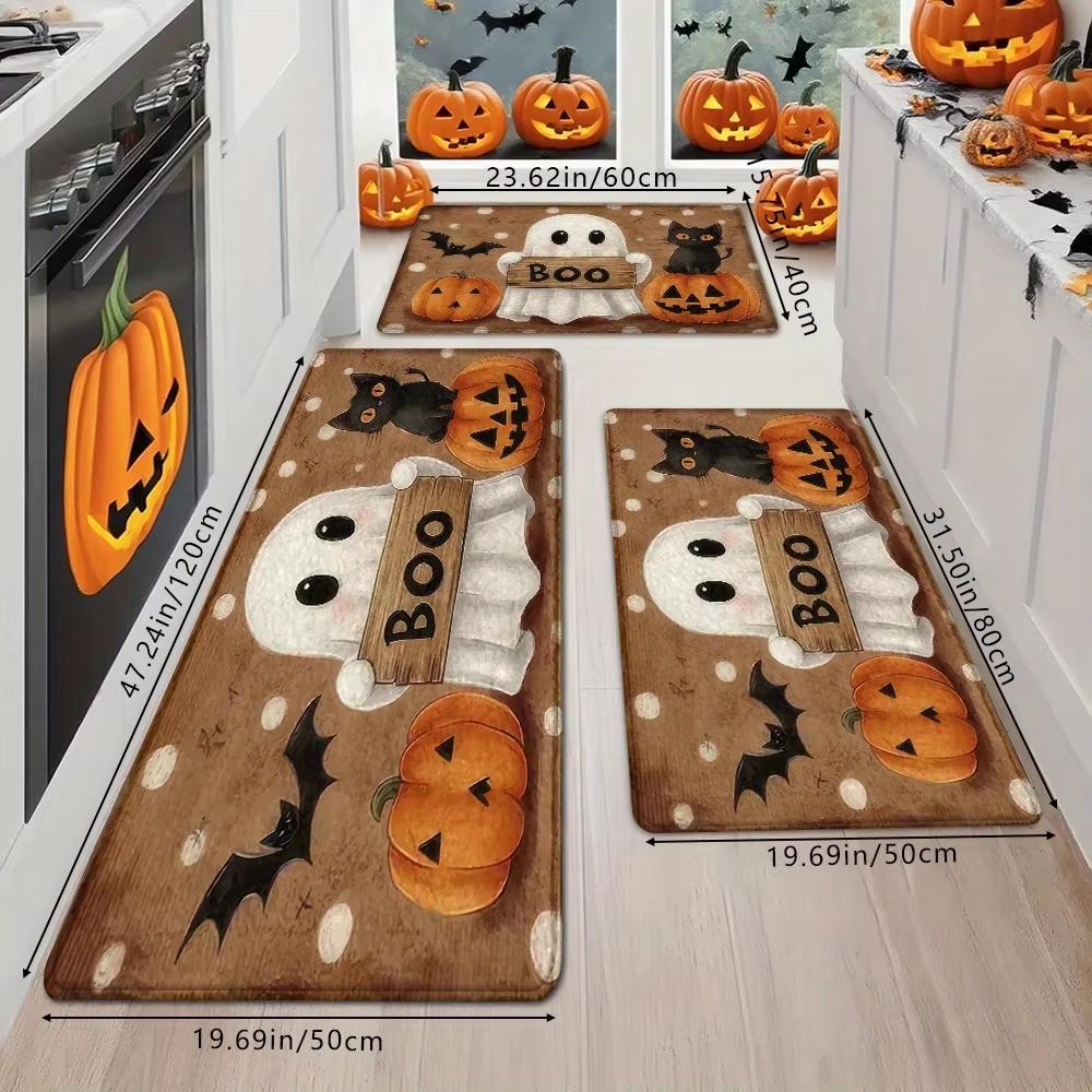 

Halloween Pumpkin Ghost Carpet Kitchen Rug Bathroom Carpet For Live Room Sofa Carpet Doormat rmat Bedside Rugs Home Decor 40X60CM (1.3X2FT