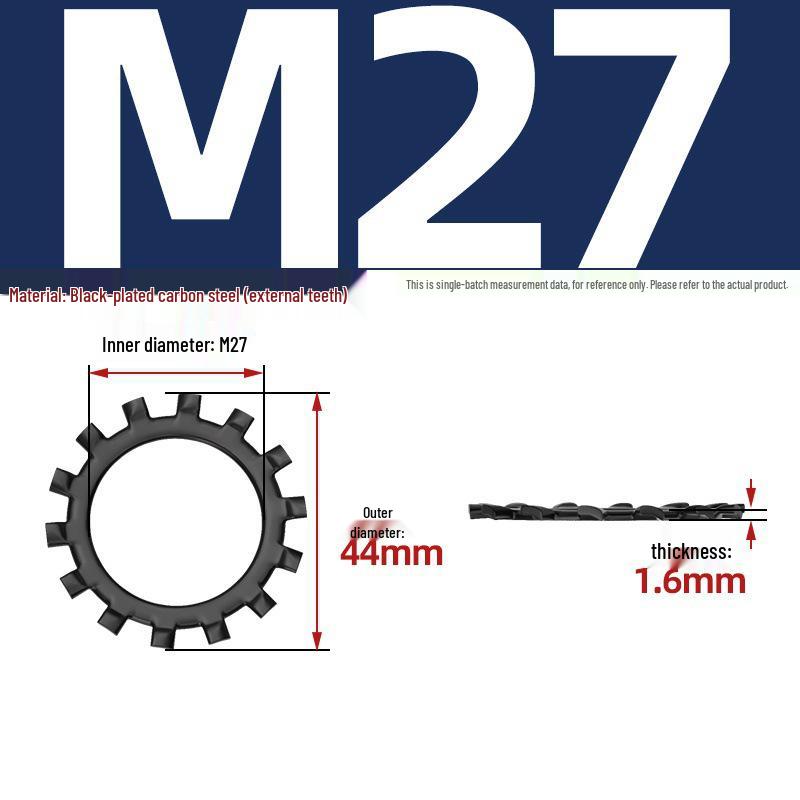 Carbon Steel Zinc-Plated Lock Washer with Inner and Outer Teeth