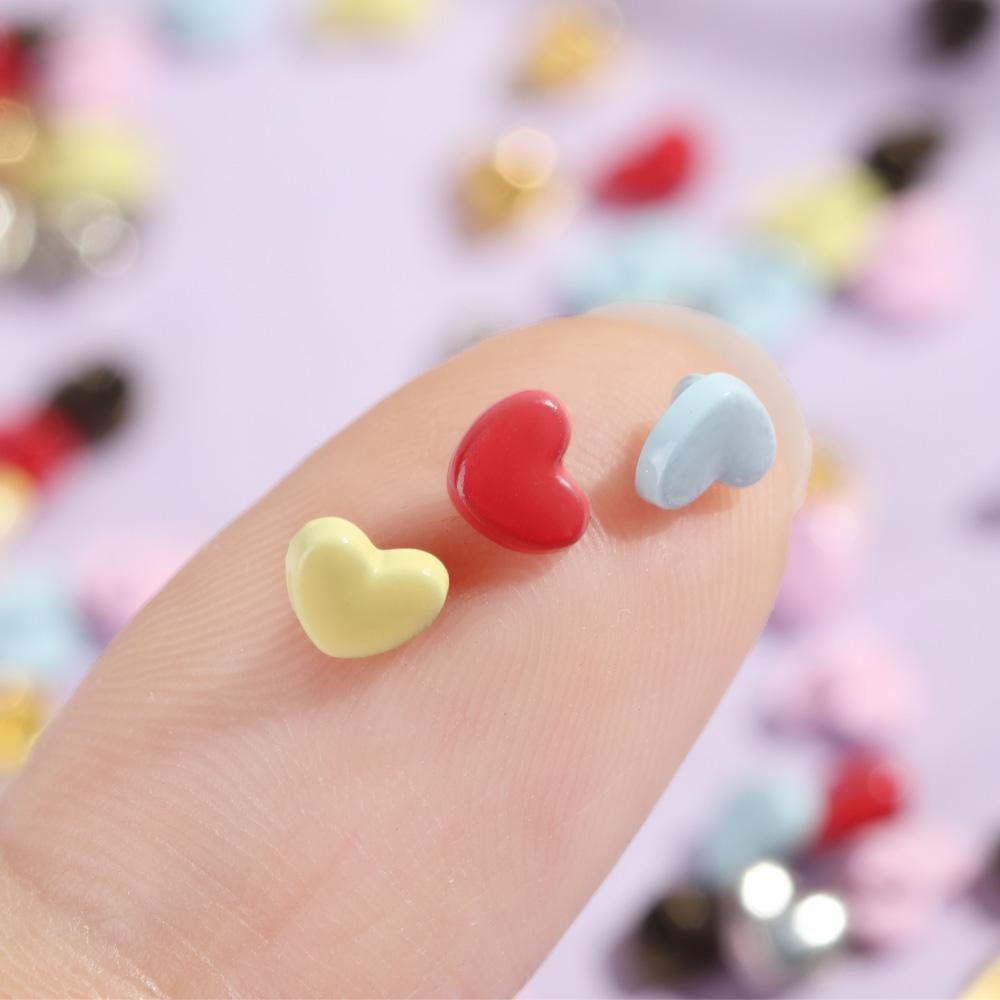 20/40pcs 5mm Mini Button DIY Doll Clothes Metal Printed Buckle Heart Pattern Buckles for 1/6 Doll Clothing Sewing Accessories