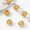 18K Gold Plated Round Ball Spacer Beads For Jewelry,Metal Bead Separators,DIY Beading Accessories,Necklace Making Supplies